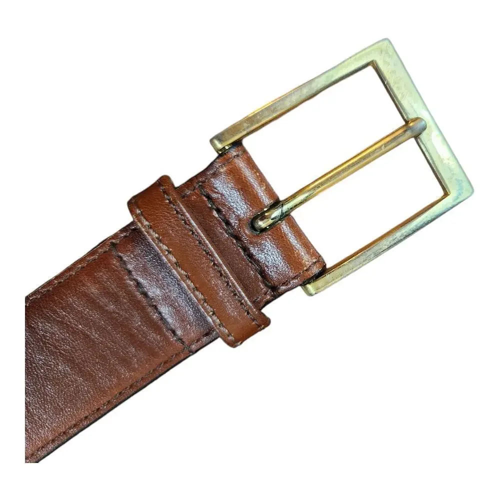 Carl Michaels Aniline cowhide leather mens belt brown